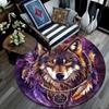 Wolf Dreamcatcher Round Area Rug,Carpet Rug for Living Room Bedroom Sofa Playroom Decor,Non-slip Floor Mat