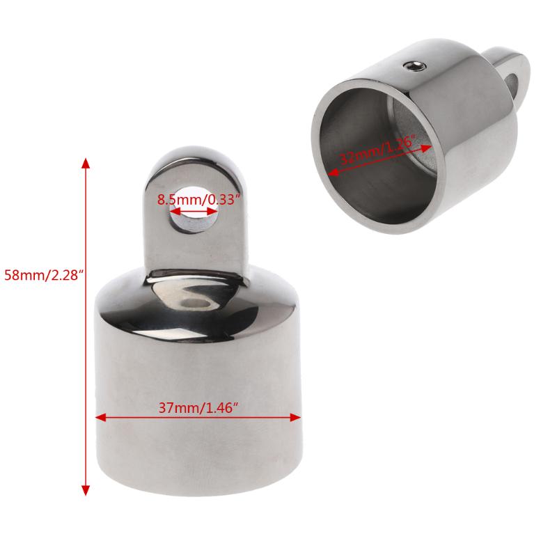 Double screw/Single Screw Stainless Bimini Top Eye End Cap For 20/22/25/30/32mm Pipe Marine Boat Yacht