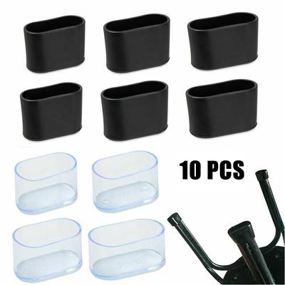 10pcs Rubber Chair Leg Cap Oval Chair Foot Cover Furniture Table Feet Anti-slip Floor Protectors Furniture Chair Leg Pad