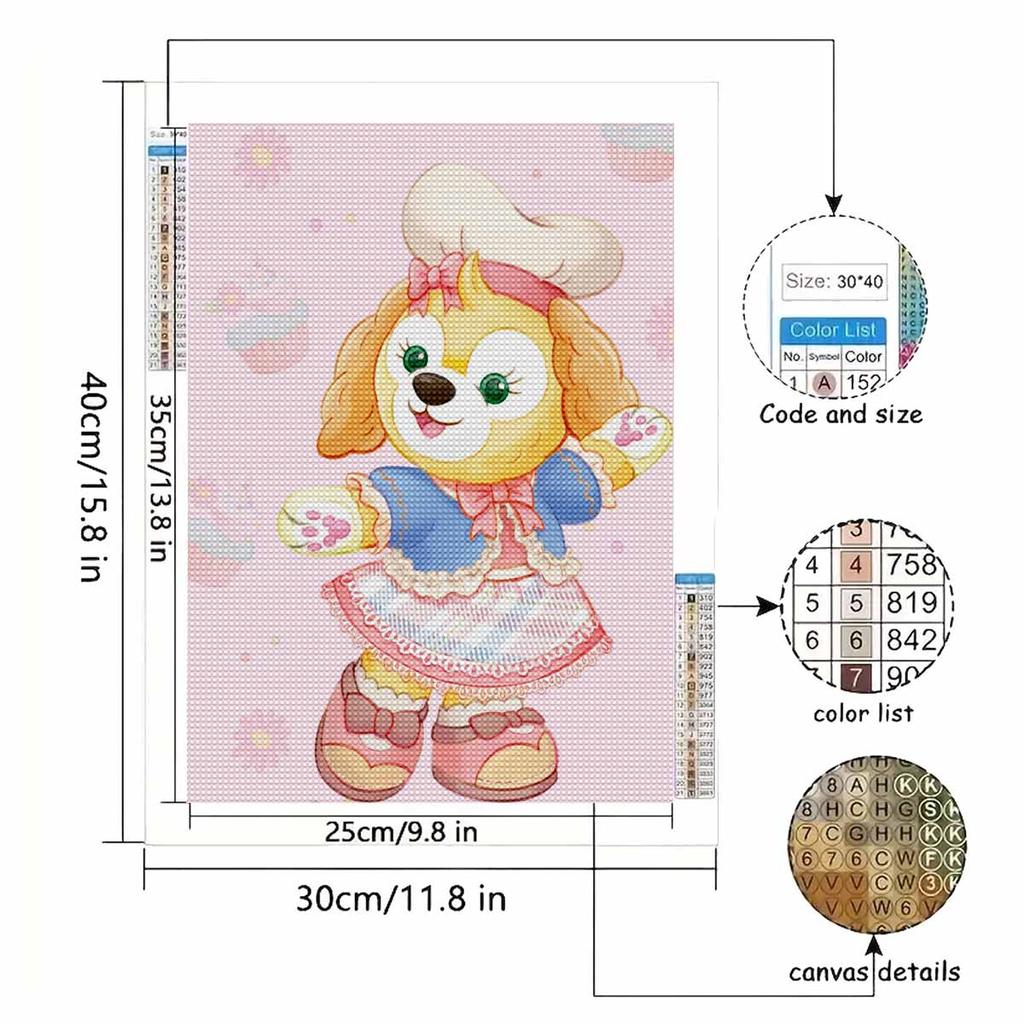 DIY Diamond Painting Little Chef Puppy Cross Stitch Kit Mosaic Art Diamond Painting Full Circle Diamond Home Decoration