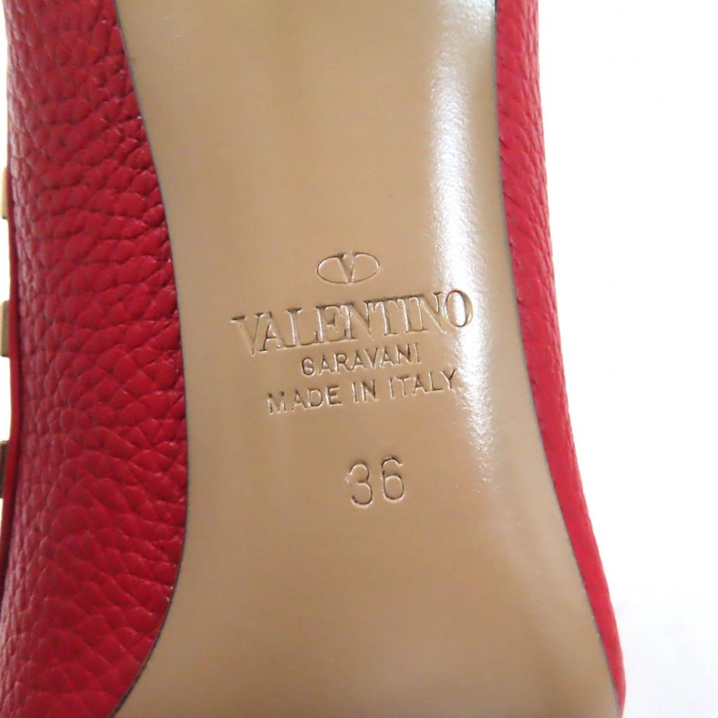 Great Valentino Garavani pumps Rock stud pointed toe Red leather Women 36 Used