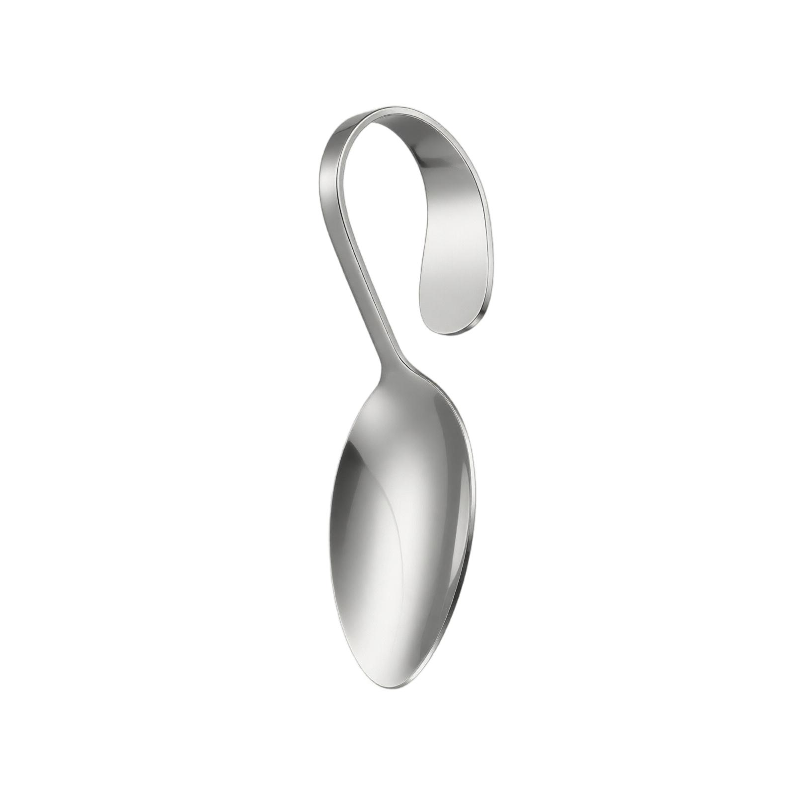 Stainless Steel Curved Handle Serving Spoon for Buffet Seafood Sushi and Western Cuisine Durable Design one size