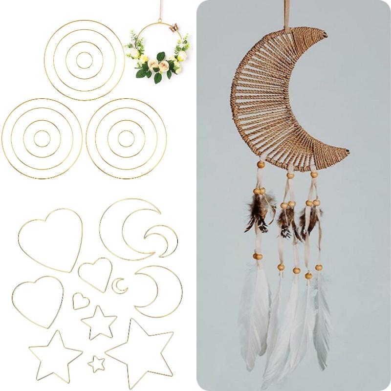 Metall Drahtreifen für Traumfänger Eisenkreis Dekorative Bastelzubehör Goldfarben