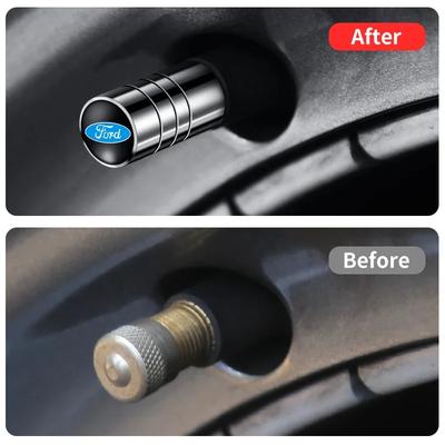 Hot 2025 Hot For Ford 4PCS Car Tire Valve Stems Cap Circle Valve Cap Tyre Air Valve Stem Cap For Ford Focus ST Ranger Mondeo Kug