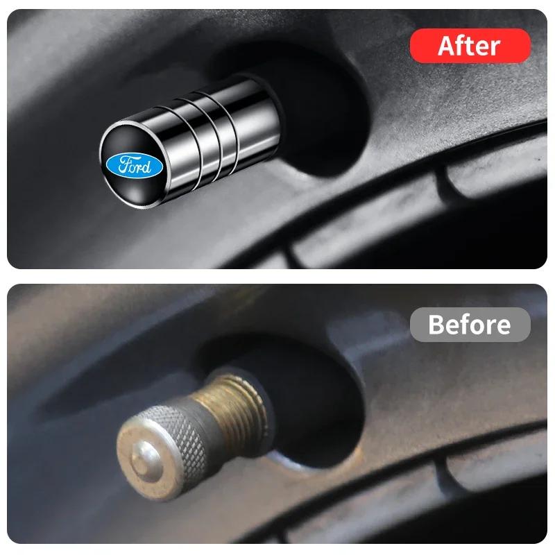 Naklejka Samochodowa Ford 4szt Emblematy Samochodowe Pokrowce na Wentylki Kół Samochodu Akcesoria Samochodowe Do Ford Fiesta Focus mk2 mk3 Ranger Mondeo