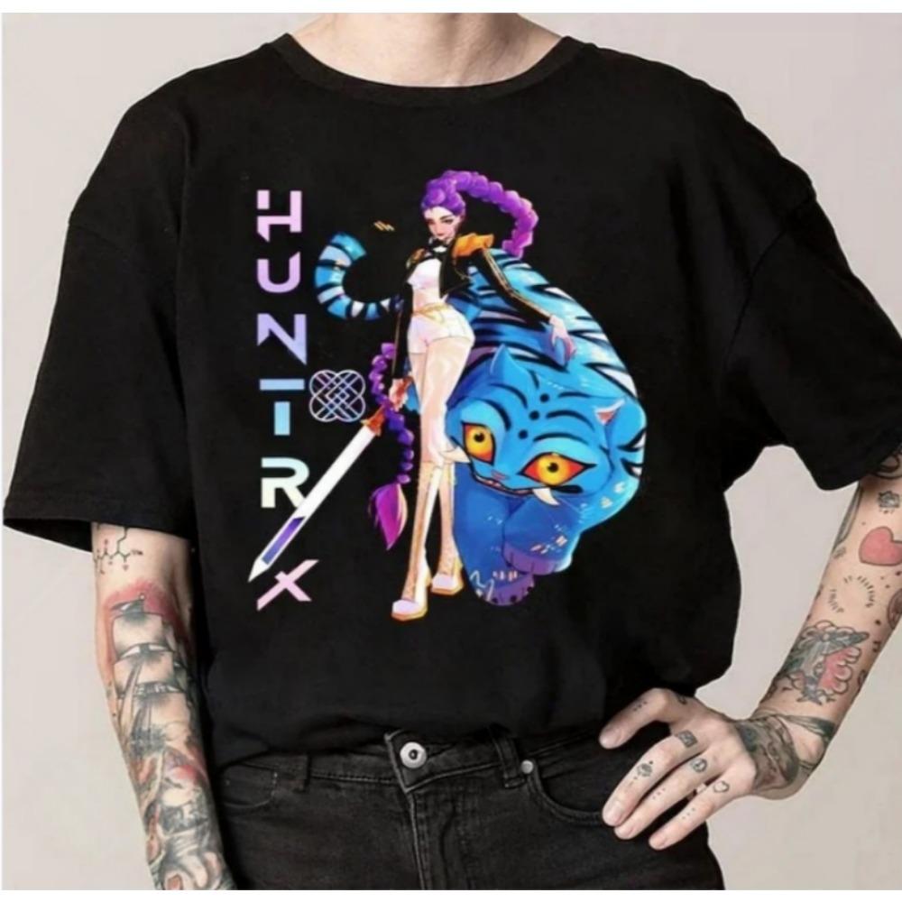 Anime KPop Demon Hunters T-shirt Summer 3D HUNTR/X Print Boys Girls Cartoon Top Summer Unisex Streetwear Clothing