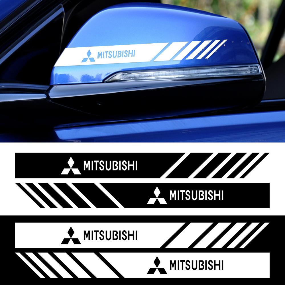 2pcs Car Rearview Mirror Stickers Side Stripe DIY Decal Car Styling For Mitsubishi Lancer X 10 Outlander 3 Pajero Asx L200
