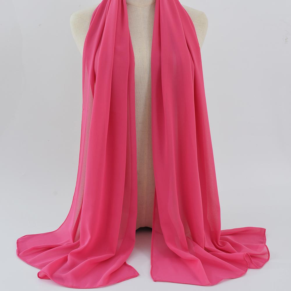 Fashion Pearl Chiffon Hijab Shawls Of Muslim Women Solid Color Head Wraps Scarf For Ladies