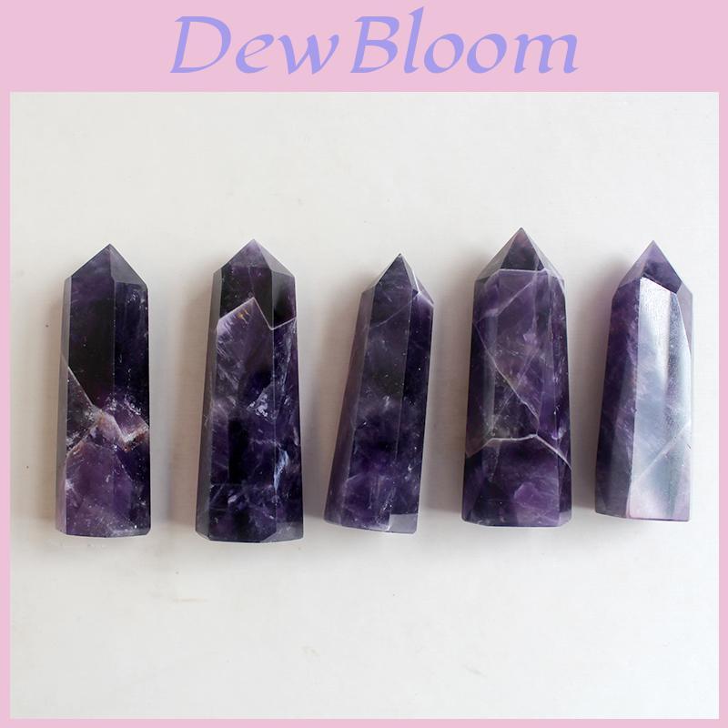 Unique Natural Purple Dream Amethyst Quartz Crystal Stone Point Healing Wand