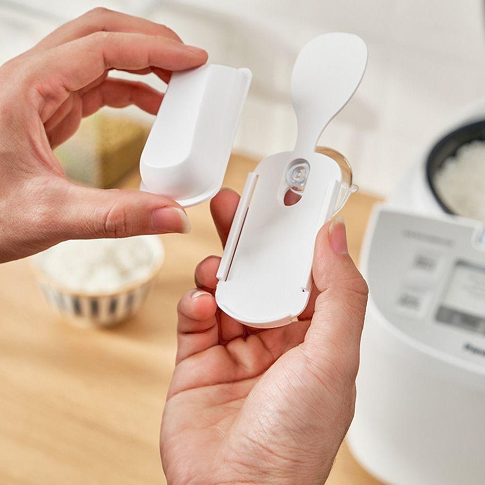 Storage Rice Scoop Rack Suction Cup Rice Paddle Holder Organizer Kitchen