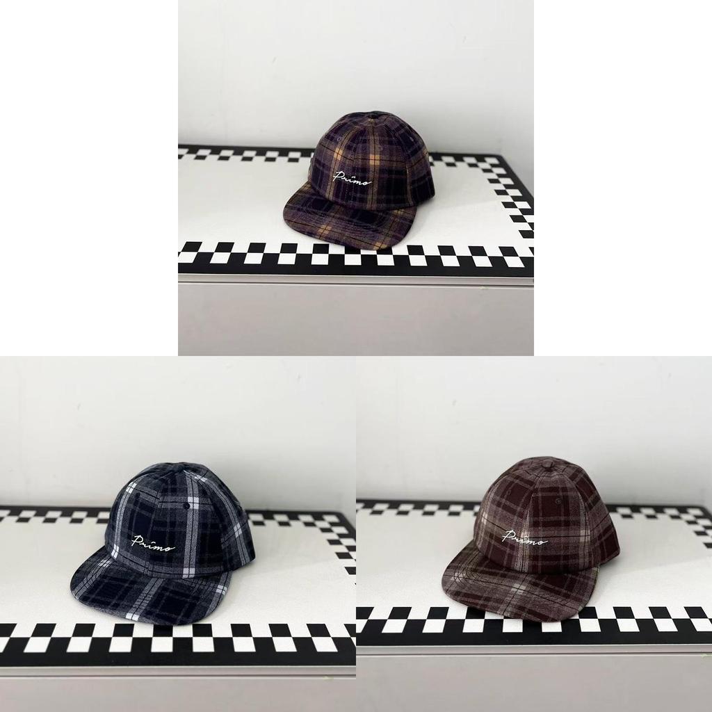 Street Dance Hat With Check Patterns And Letter Design For Summer Casual Style