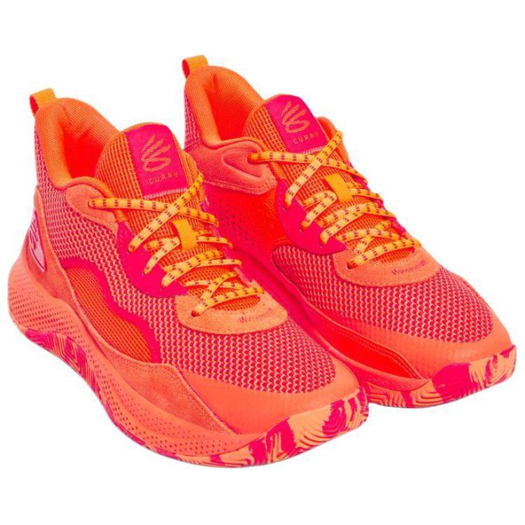 Under Armour Anti Slip Wear Resistant Low Top Basketball Shoes Unisex Red Sneakers 3028191-862