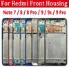 Front Housing Middle Frame LCD Frame Screen Bezel Cover Holder Replacement Parts For Redmi Note 7 8 Pro 9S 9 Pro