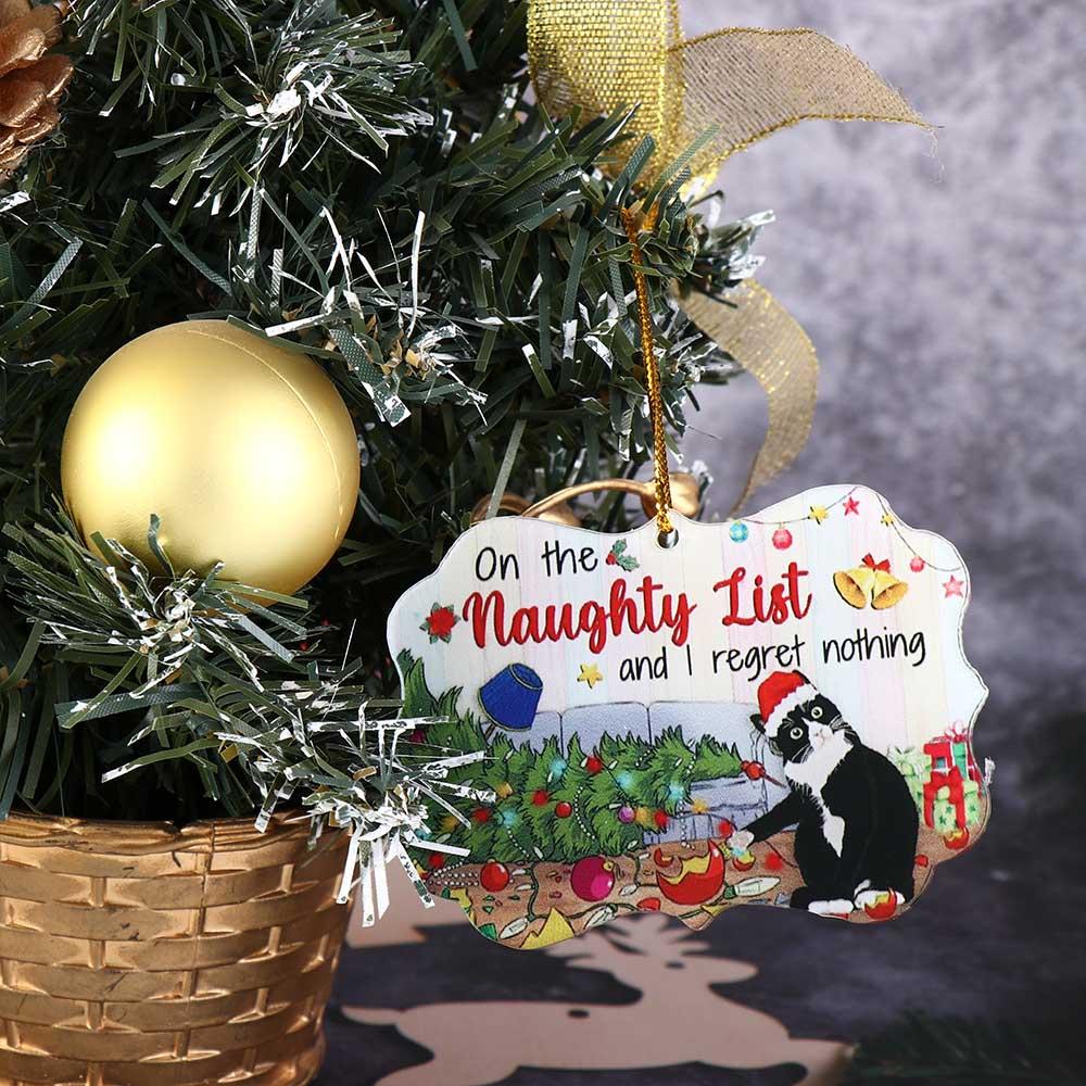 Cat Shape Christmas Black Cat Pendant Acrylic Craft Xmas Tree Pendant Black Cat Ornament  Doors