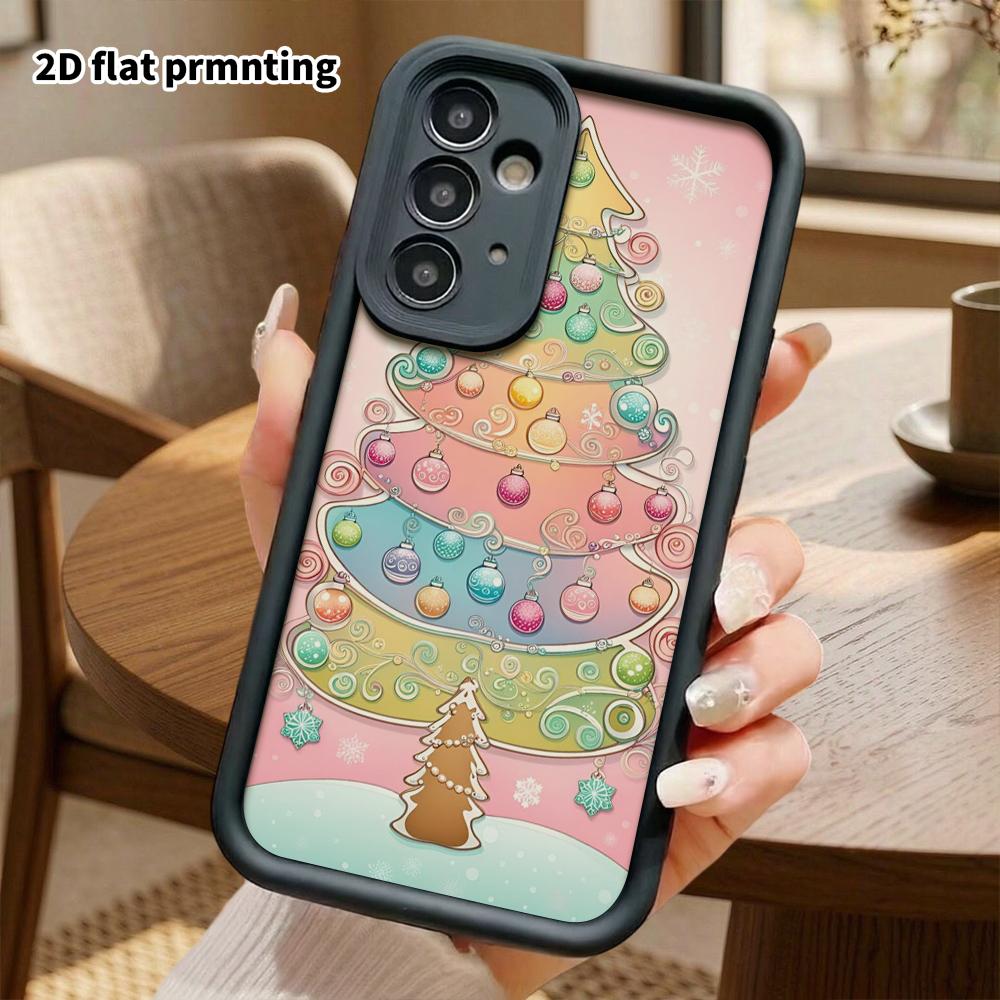 Phone Case: 2D Flat Samsung Galaxy A34 A35 M05 M06 S20 S22 S21 FE Plus 5G Step Design Protective Case, Patterned Christmas Tree, Christmas and Hallowe