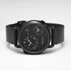 Salvatore Marra Men's and Women's Wristwatch Stainless Steel Black Analog Quartz Dual Time Business Casual Leather Belt