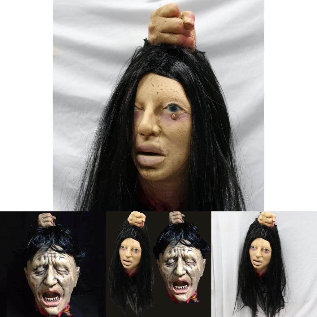 Halloween Haunted House Scene Decor Latex Filled Head Prop For Party And Bar Setup
