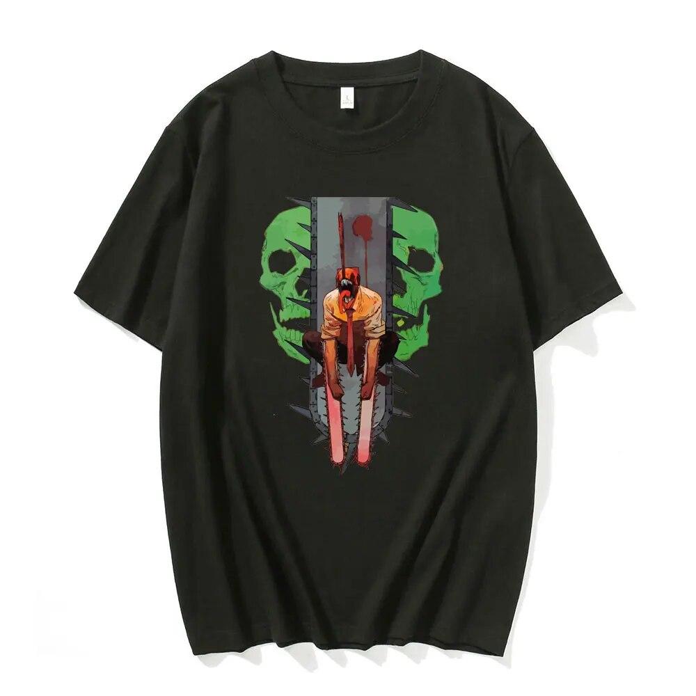 Muž motorovou pilou MAKIMA Japonské anime tričko Unisex Manga Trička s grafikou Trička Funny Cartoon Tričko Unisex Hip Hop Trička Unisex
