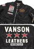 Open Bottom Flight Jacket Triple Star Embroidery Patch Custom [Vanson] MA-1 & NVJK-2308 (S, Black)