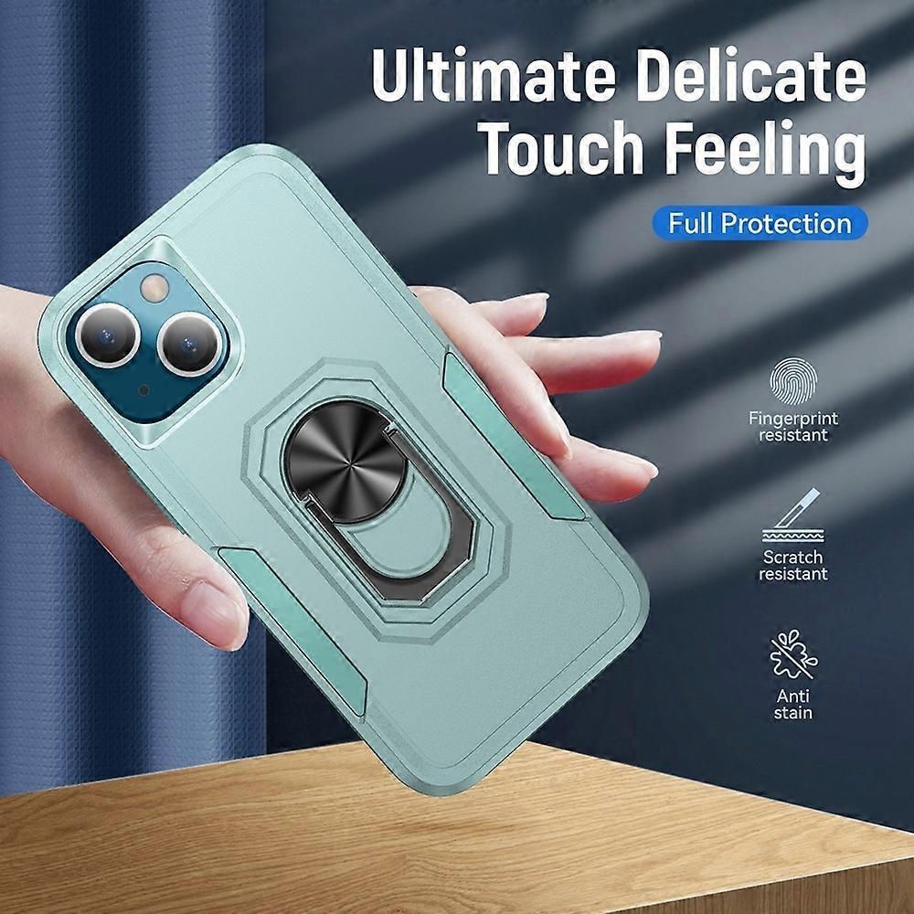 For iPhone 14 Plus Ring Kickstand Heavy Duty Shockproof Phone Case