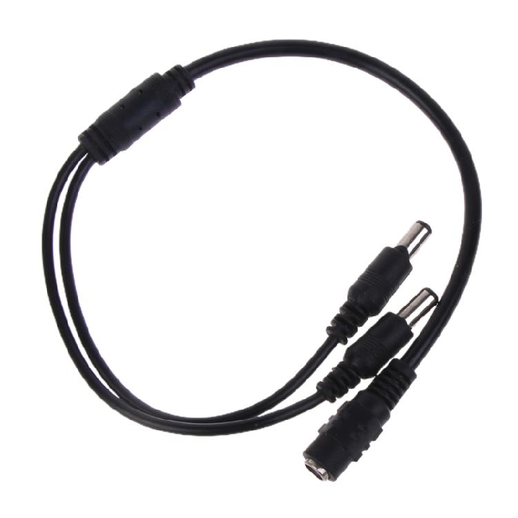 Durability 1Female to 2Male 5.5mmx2.1mm DC Power Supply Cable 36cm Length