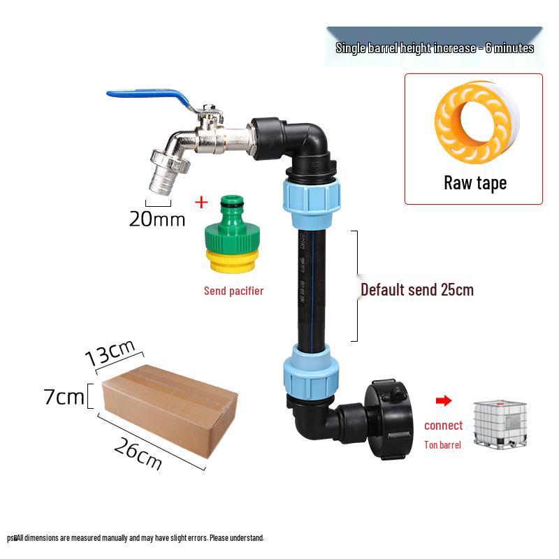 Cross-border IBC Ton Barrel Connector & Accessories: Heightened Elbow & PE Pipe for Garden Use