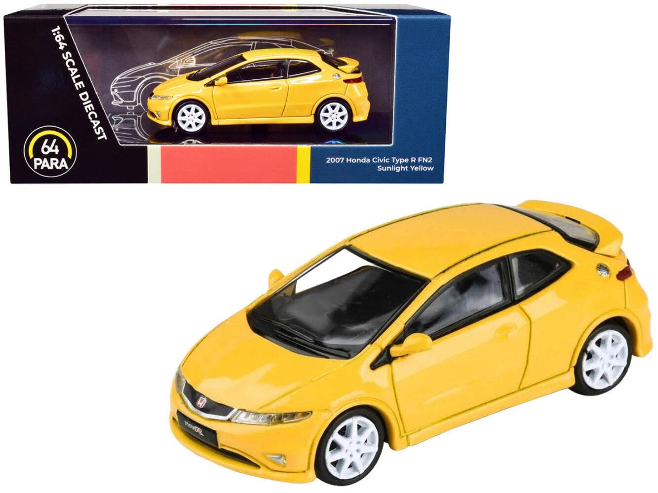 

JADI Honda Civic FN2 Type R 07 Sunlight Yellow LHD масштабная модель PA55395 1/64