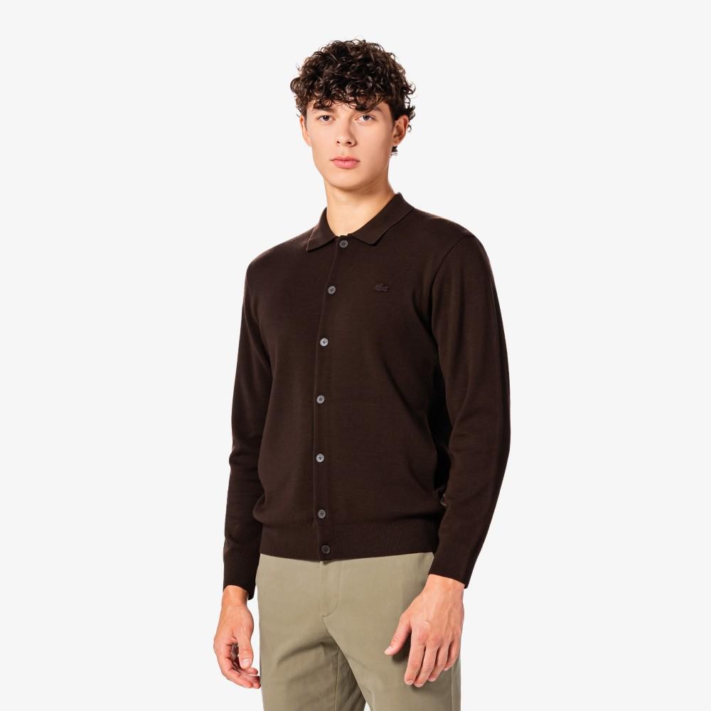 [Lacoste] Men's Button Collar Cardigan AH092E-55NSKB