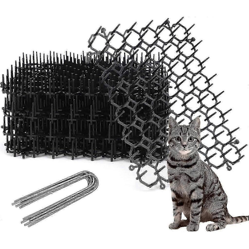 12 vienetų Anti-Cat kilimėlis Anti-Cat kilimėlis su dygliais Plastikinis sodininkystės kilimėlis Atbaidantis Anti-Cat tinklas su 8 kuoliukais Kasimo stabdiklis Atbaidantis laukiniams gyvūnams