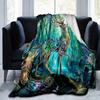 1pc Mystical Deer with Wings and Antlers In a Luminous Woodland Setting Blanket, Softs for Bed Couch Sofa,  Living Room, Travel, Camping, Car Blankets