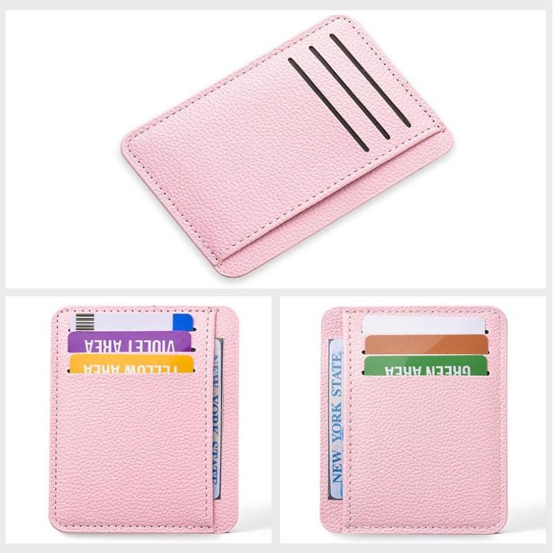Short Ultra Thin Card Case Female Mini Multi-Card Fashion Bank Card Credit Card Holder Wallet Simple Pu Leather Card Holder