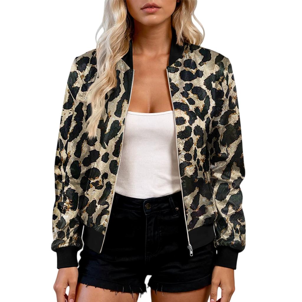 Women's Printed Patchwork Thin Fashion Jacket Casual Jacket Top
