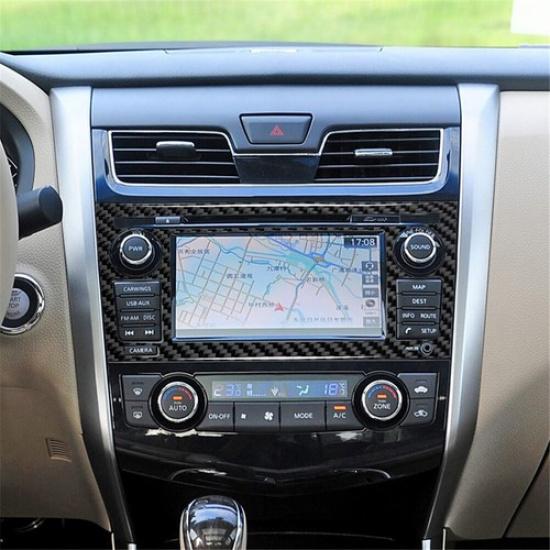 Carbon Fiber Interior Radio Console Cover Trim For Nissan Altima Sedan Type C