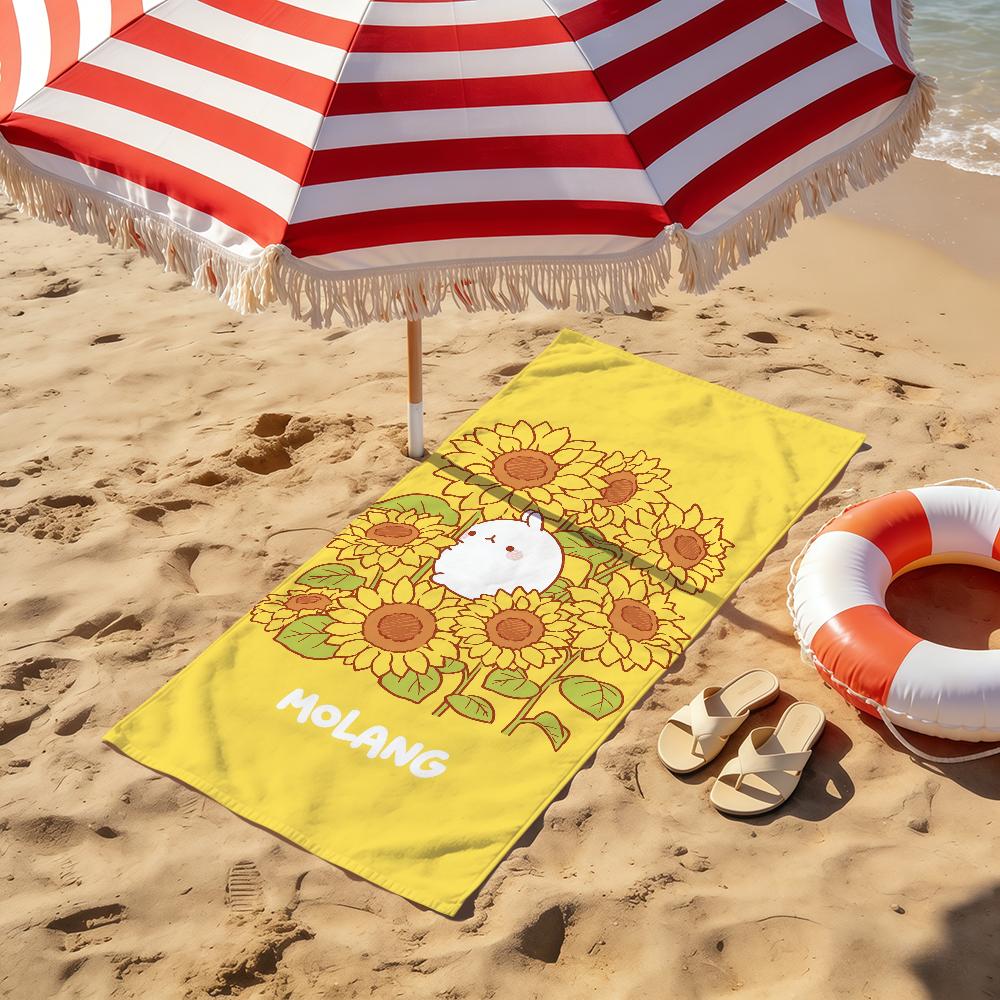 Cute Cartoon Art Rabbit M-Molangs Kawaii Towel Soft Beach Towels Trip Swim Pool Bathing Towel Gym Spa Home Decor Gift Holiday