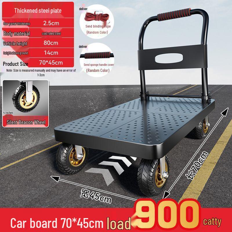 Foldable Steel Hand Truck: Portable Small Trolley for Transporting Goods