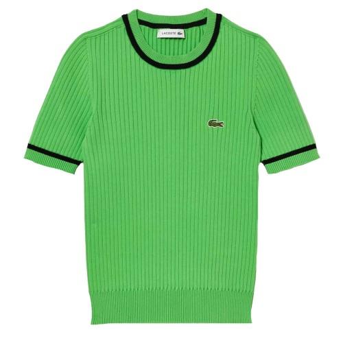 Lacoste Womens/Ladies 3D Seamless Rib Knit Short-Sleeved Sweatshirt