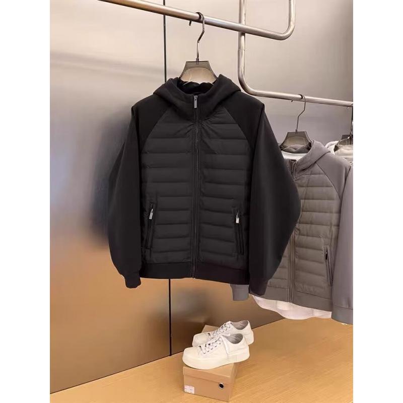 

Men s Casual Hooded Winter Cotton Jacket - Loose, Trendy, Solid Color Spliced Design Triple Extra Large