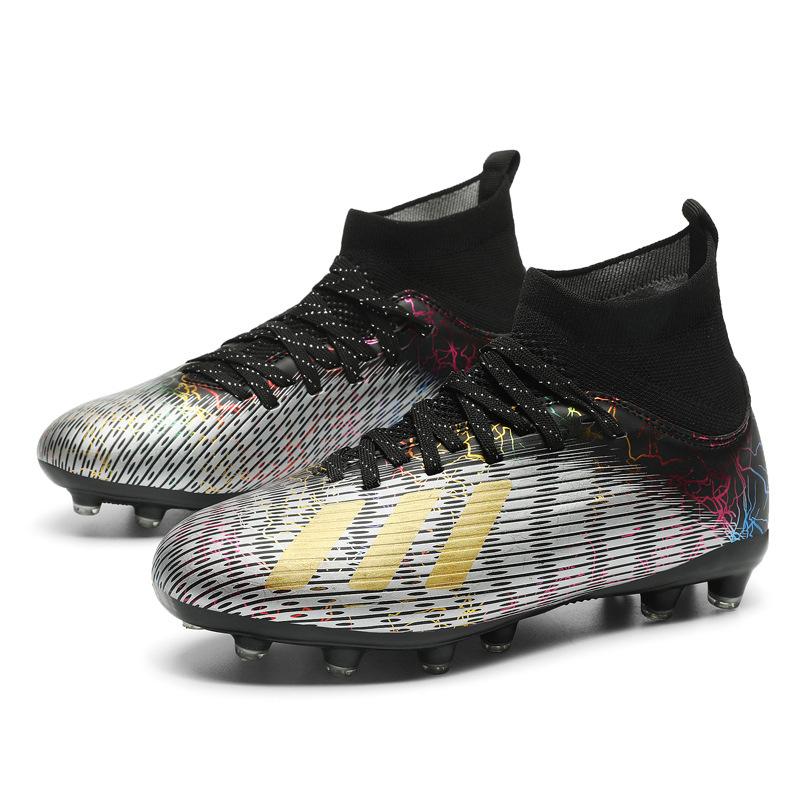 Male and Female Adult High-top Breathable Football Shoes Long Nails Broken Nails Artificial Turf Training Shoes Breathability Technology