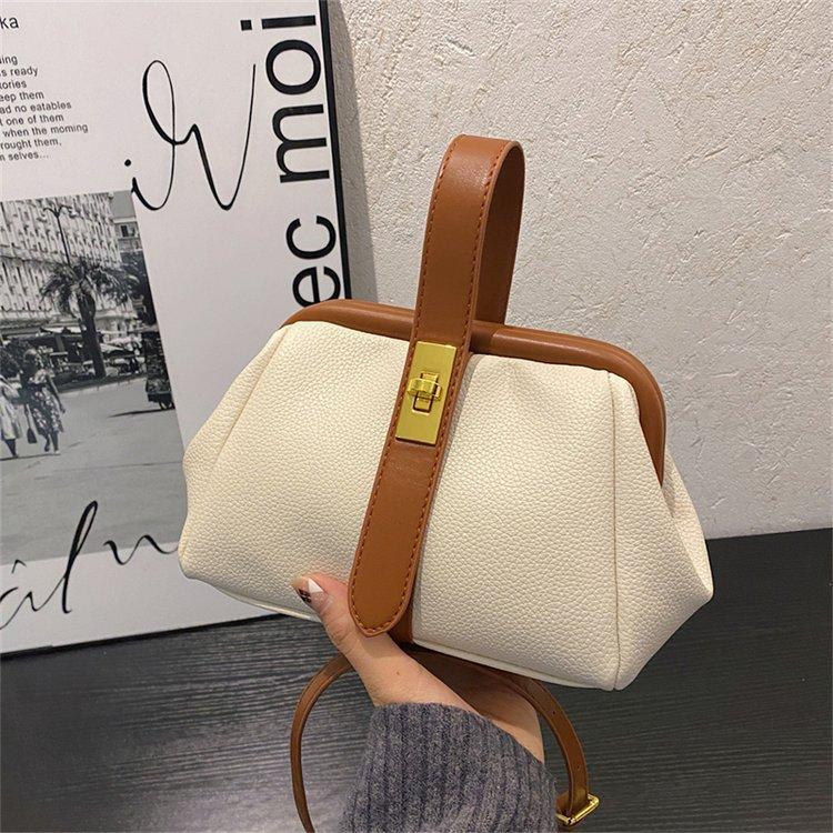 

Сумка женская 2024 осень и зима новая мода замок портативный клип ракушка сумка универсальная сумка через плечо one size fits all белый