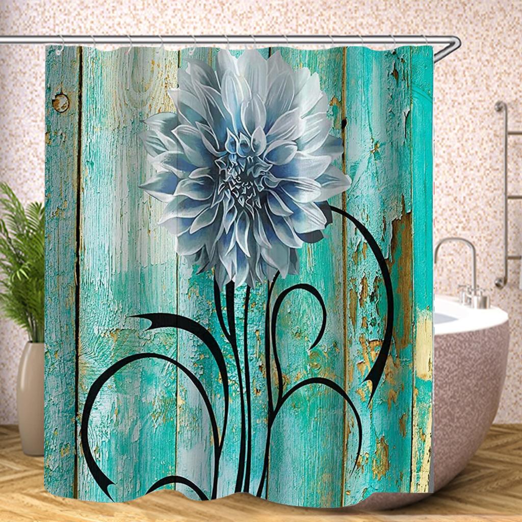 Sunflower Flowers Red Rose Shower Curtain Bath Waterproof Curtains For Living Room Luxury Set Screen Bathroom Accessories Sets