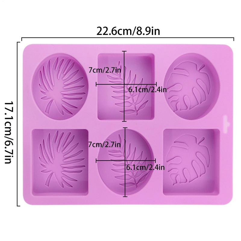 Ovale Blätter Seifenform 6 Kavitäten Silikon Blätter Seife Handgemachte Form Rechteckige & Ovale Formen Puddingförmchen Lotion Wachs Herstellung
