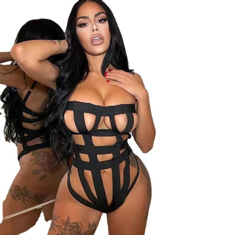 

Ветер осень новая женская одежда мода подтяжки сексуальный одно слово воротник тонкий полый спинка комбинезон женский L