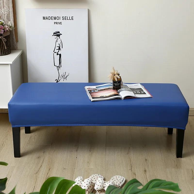 Waterproof Dining Bench Cover PU Stretch Washable Upholstered Bench Slipcover Seat Protector Bench Covers for Dining Room
