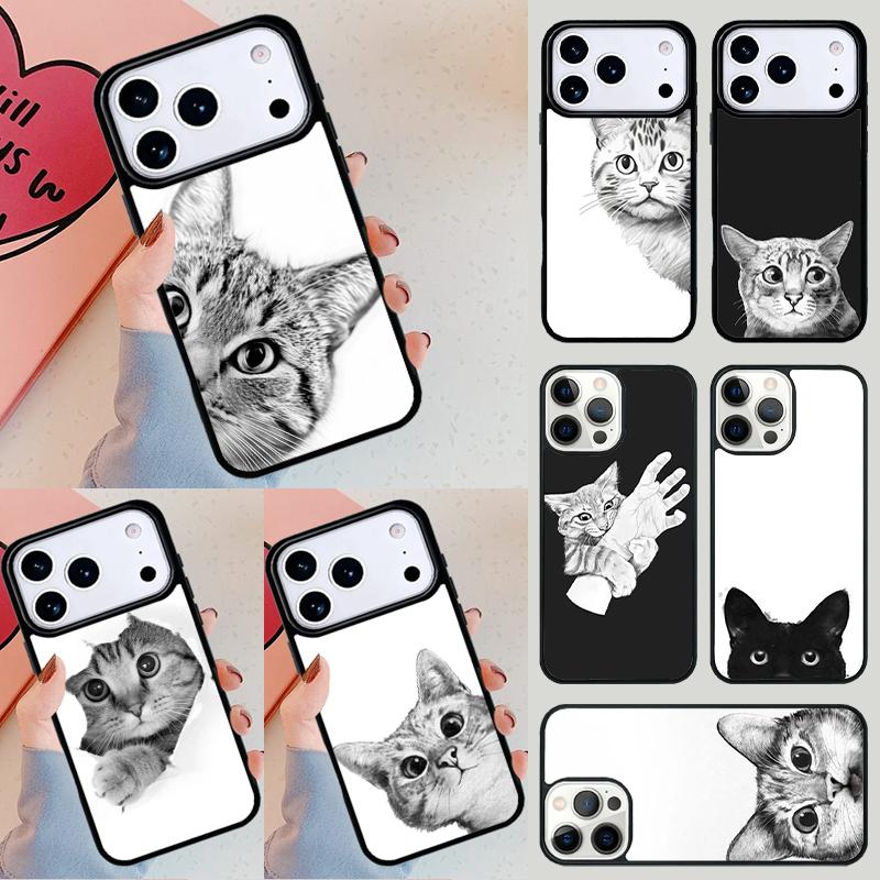 Lustige schleichende Katze Handyhülle Für Apple iPhone 17 Air 16E 15 14 Plus 13 12 11 Pro Max Mini Funda Abdeckung