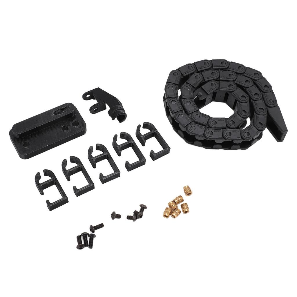3D Printer Drag Chain 16.9in Black ABS Flexible Low Noise Easy to Install Wire Carrier Cable for Bamboo P1P Replacement