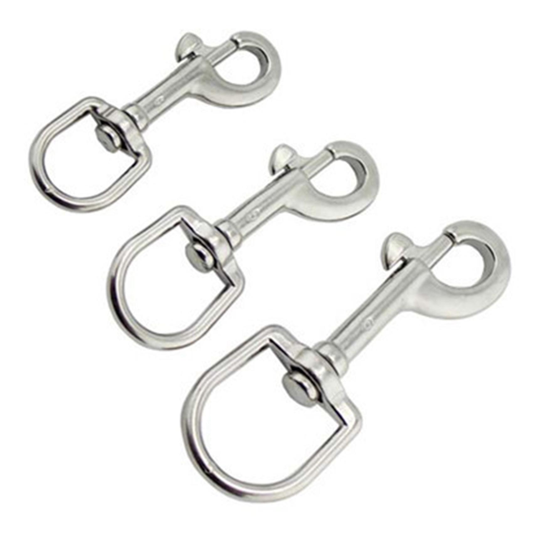 Portable 5 PCS Marine 316 Stainless Steel Oval Single-Ended Rotary Buckle Lock For Scuba Diving Dog Leash