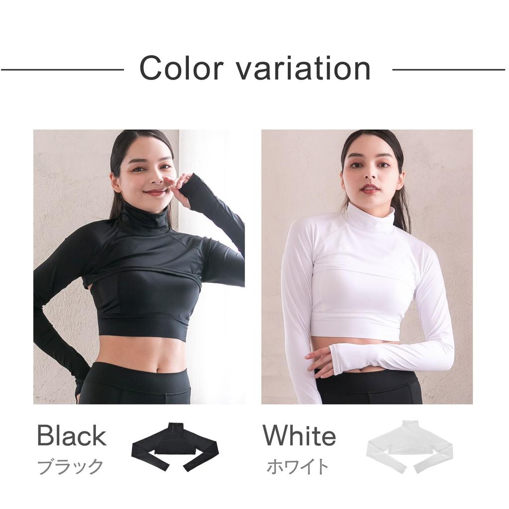 Glamor YOGA by Glamore Arm UV Sun Wearable Arm Bolero Free FT0477 High-Neck Covers, Protection, Moisture-Wicking, Quick-Drying, Stretchy, Protection,