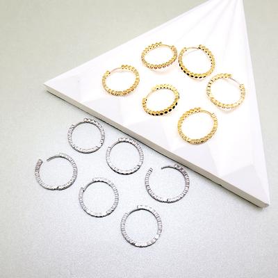 Niche Design Round Hoop Earrings Full Diamond Inlaid with Stylish Ear Buckles