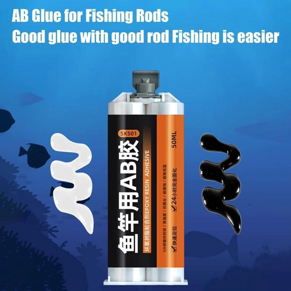 50ml Fishing Rod Glue Transparent AB Glue Repair Solution Epoxy Resin  Guide Rings Repair