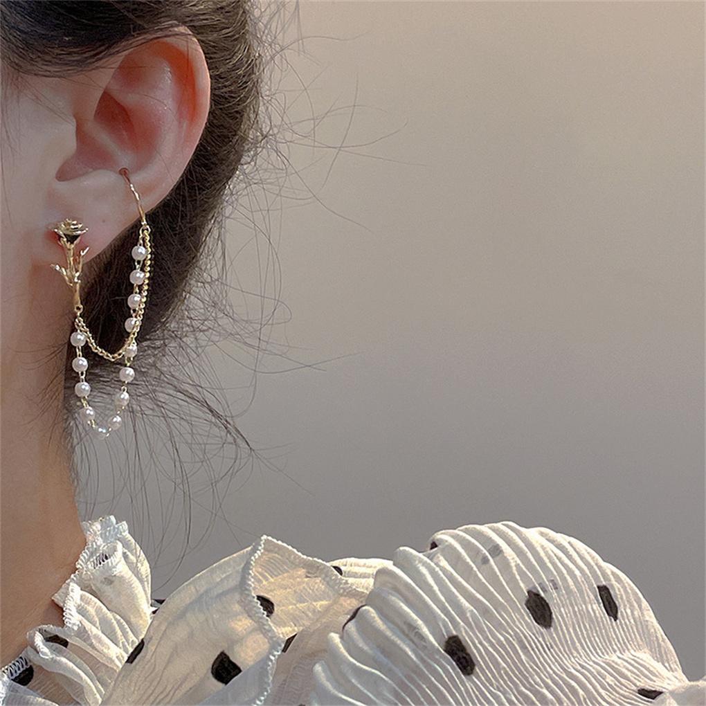 1 Pc Female Fashion Earring Pearl Ears Clip Earrings Girlfriends Wife Gifts Jewellery Accessory for Wedding Celebration